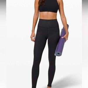 Lululemon Align Pant 28" Lattice Work Emboss Black nulu size 4